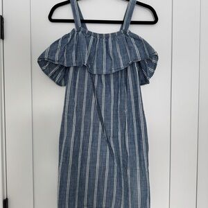 Striped Blue Off-Shoulder Dress